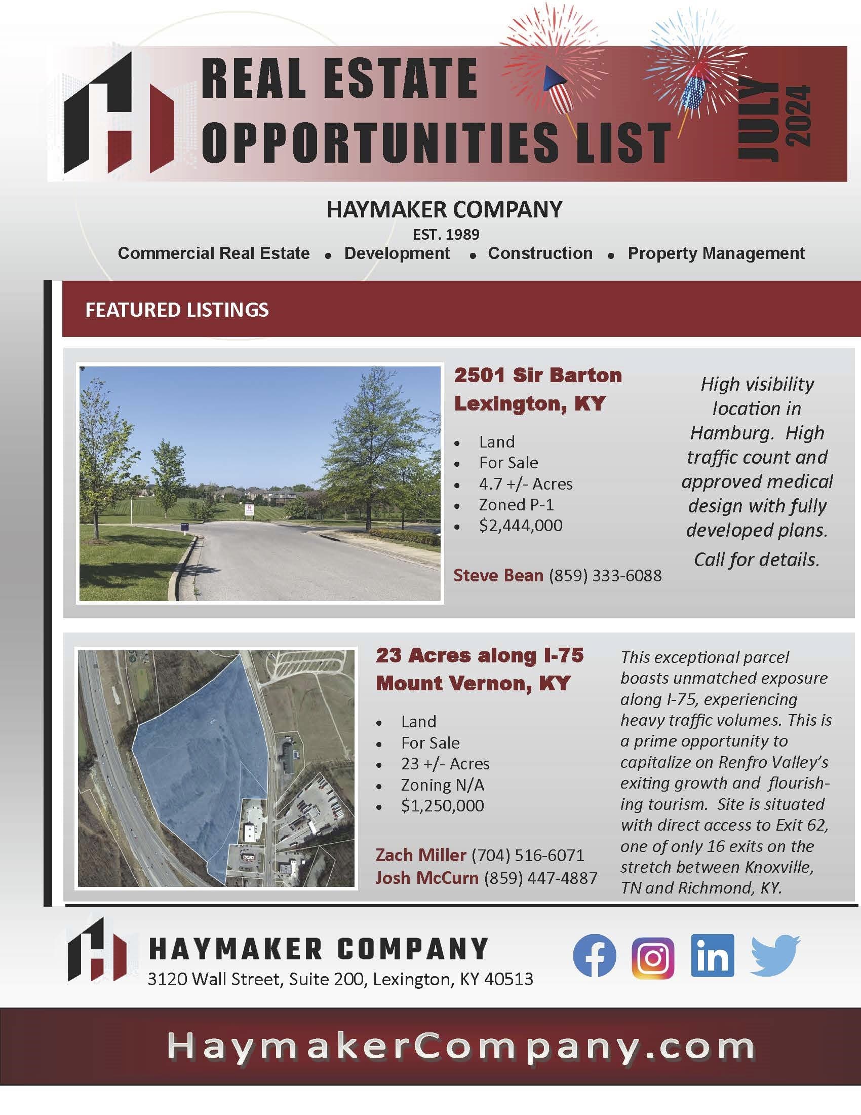 Haymaker Company Opportunities List- July 2024