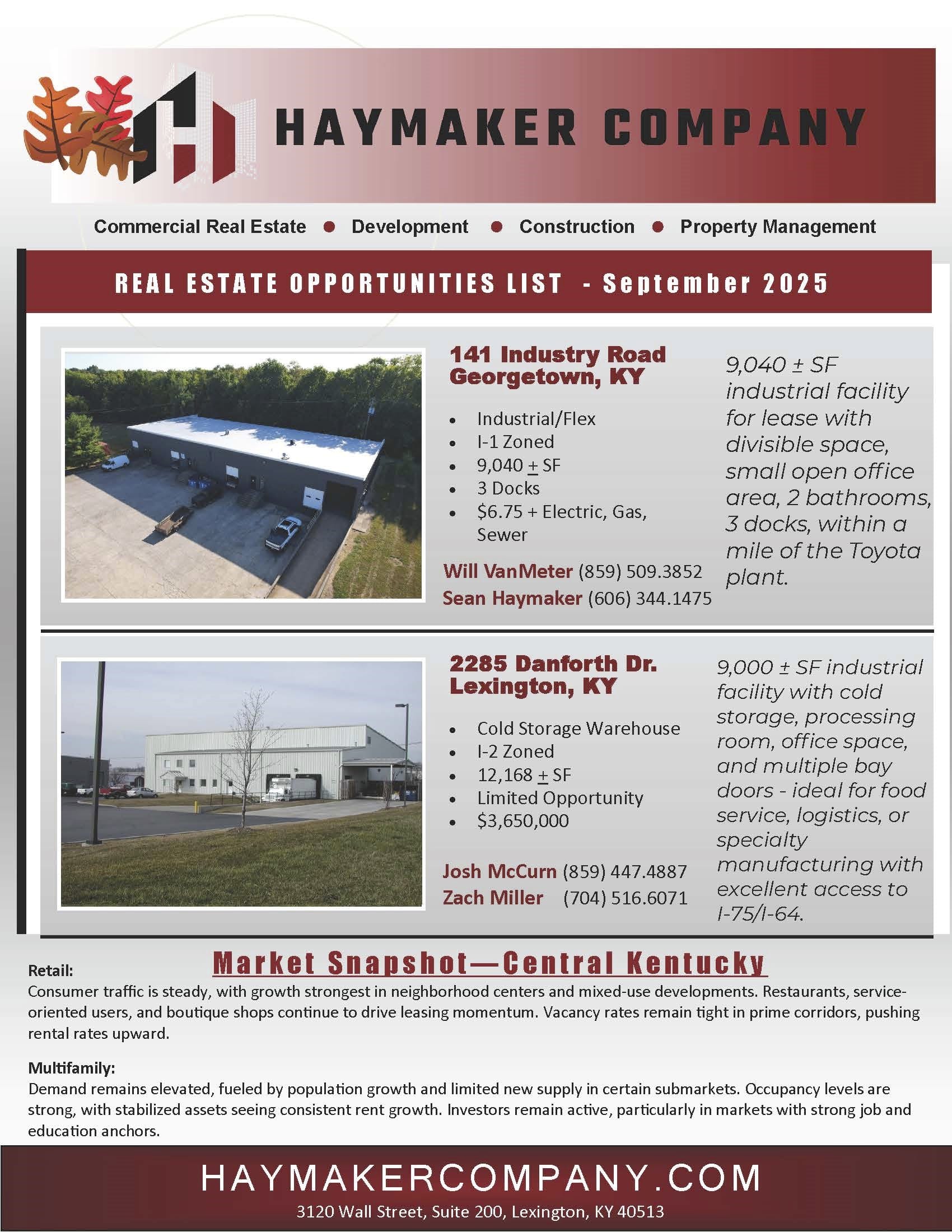 Haymaker Company Opportunities List- September 2025